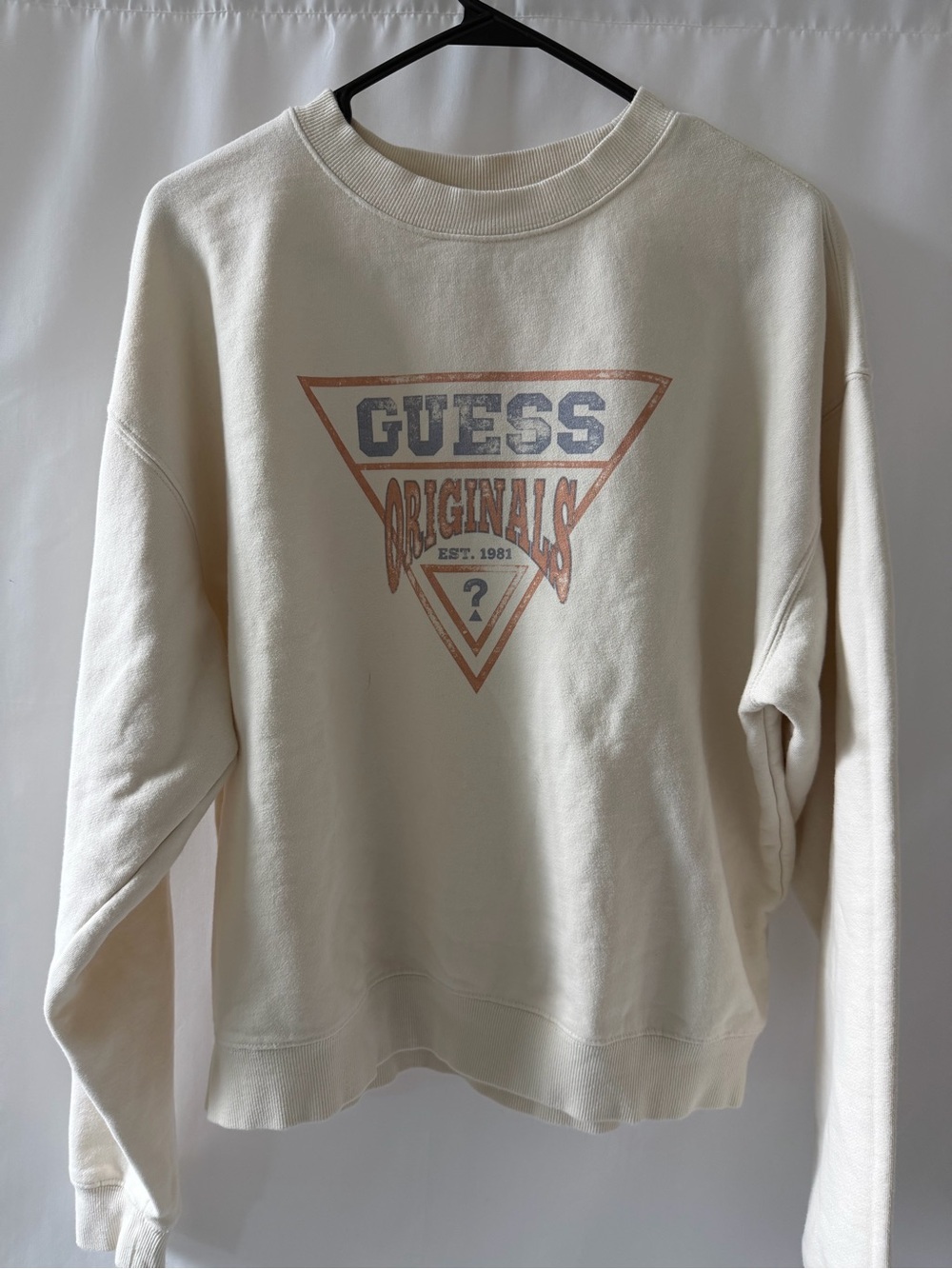 GUESS Originals Cream Logo Sweatshirt Size S